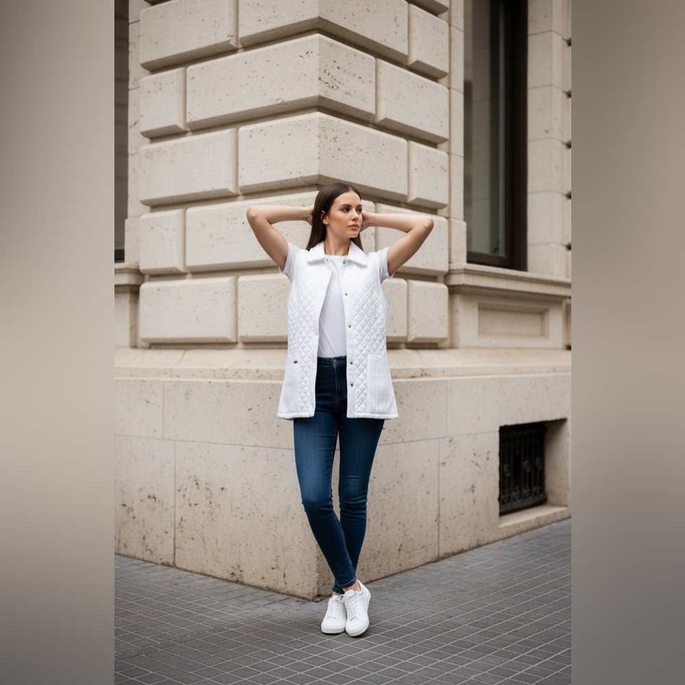 Cutter & Buck Women's Quilted Vest in White - Picture 3 of 15